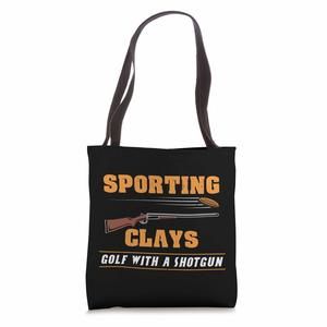 Sporting Clays - Golf With A Shotgun - Clay Target Shooting Tote Bag :v